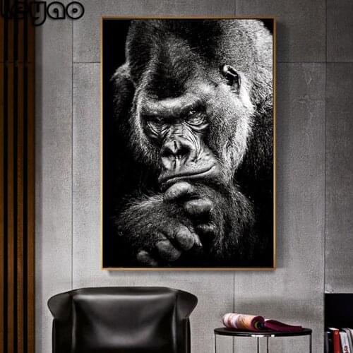 Diy diamond Ape Monkey Animal diamond painting full square/round drill diamond embroidery Xmas Black White animals