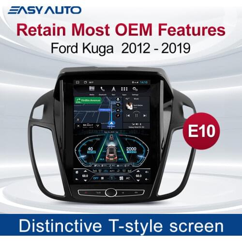 4+64G Tesla Style Screen Android Car Radio Multimedia Video Player GPS Navigator for Ford Kuga 2012-2019 Support Voice Control