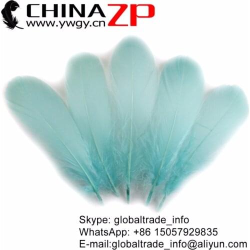 CHINAZP 200 pcs/lot Fantastic Decoration Dyed Pale Blue Soft Goose Nageoires Plume Feathers for Wedding Hair Accessories