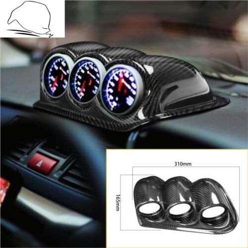 For Mitsubishi Lancer EVO 7 8 9 MR Carbon Fiber Authenti Dashboard Rexpeed Triple Gauge Pod 52mm Cover Car Tuning Accessories