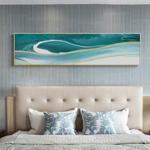 Nordic Green Canvas Painting Abstract Modern Poster Modern Wall Art High Definition Pictures for Living Room White Print Decor