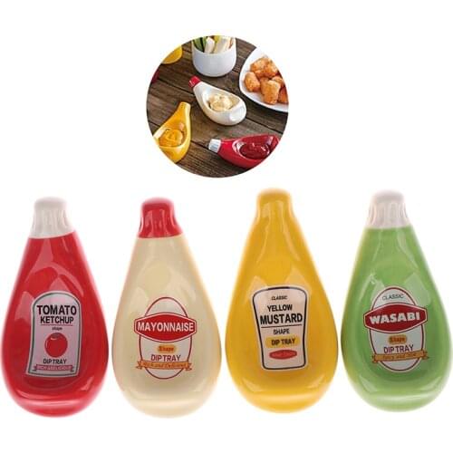 Ceramic Extruded Ketchup Bottle Shape Soy Sauce Dish Mustard Dish Dish Plate
