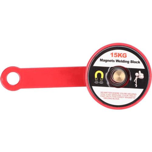 2in 15kg Red Magnetic Welder Locator Fixed Strong Magnet Grounder Soldering Clamp Electrode Holder Tool Welding Block Positioner