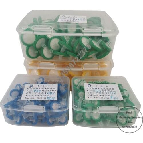 100pcs/box Lab Cellulose Acetate /Glass Fiber 13/25mm Microporous Membrane Syring Filter, 0.22/0.45um Micron Needle Filter