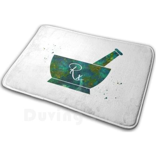 PharmacistS Mortar And Pestle Mat Rug Carpet Anti-Slip Floor Mats Bedroom Pharmacist Mortar Pestle Tool Pharmacy Rx Symbol