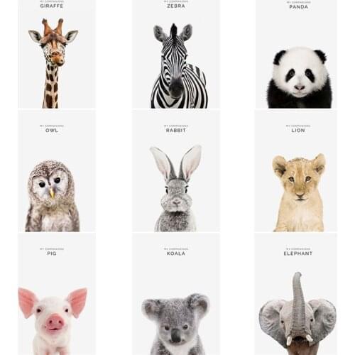 Cute Animal Prints Animal Poster Bunny Rabbit Print Nursery Wall Art Woodland For Baby Room Living Room Home Decor Painting Gift