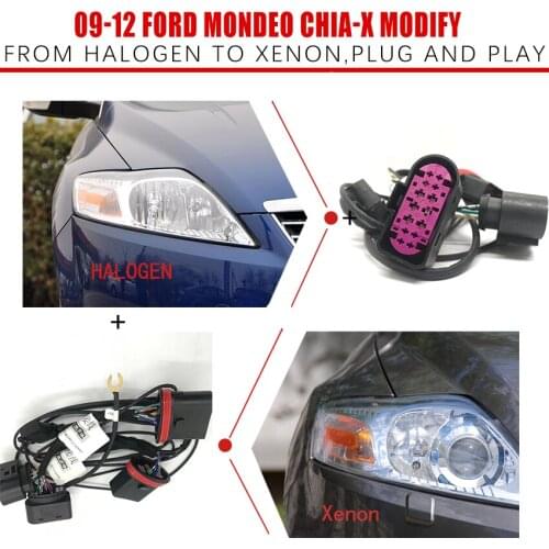 CZMOD Car Headlight Modification Upgrade Special Transfer Wiring Adapter Harness For 2009-2012 Ford Mondeo Chia-x Play And Plug