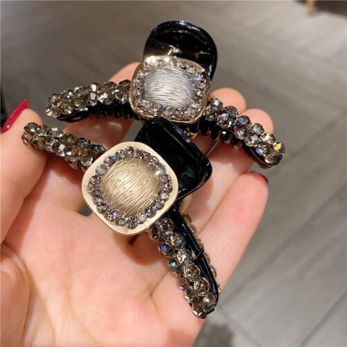 Fashion Girl Sweet Rhineston Hair Claws Beam Hairpin Women Hair Accessories Beauty Hair Crab Clamp Headwear small Hair Clip