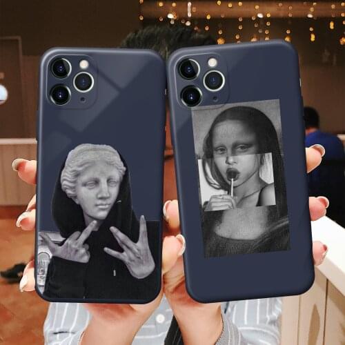 Funny Art Mona Lisa Soft silicone shell For iphone XR case Coque Phone For IPhone 11 12 mini PRO 6s 8 7 Plus XS Max SE2020 cover