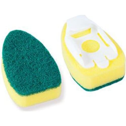 Soap Dispensing Dish Wand Brush w/ 8x Spare Sponges for Sink Pot Cleaning