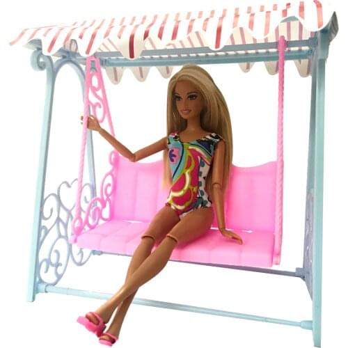 NK One Set Doll Accessories Princess Cute Garden Swing For barbie Doll furniture Kurhn Doll play house toys for children DZ