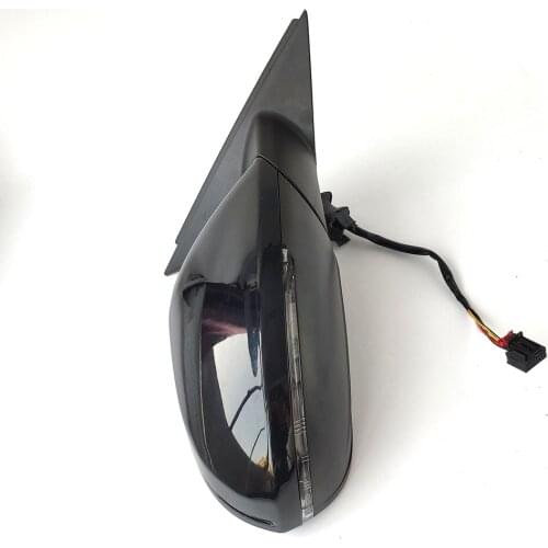 New 17 Pins Power Heated& Adjustable Glass LED Turn Signal Side View Mirror For Audi A6 C6 09-12