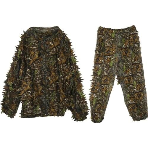 Hunting Clothes New 3D Maple Leaf Bionic Ghillie Suits Yowie Sniper Birdwatch Airsoft Camouflage Clothing Jacket And Pants Set