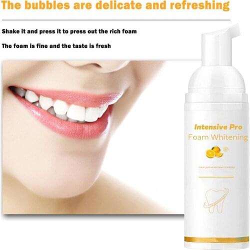 30ml Tooth Whitening Foam Stain Removal Natural Refreshing for Home Use Teeth Whitening Foam Toothpaste Tooth Cleaning