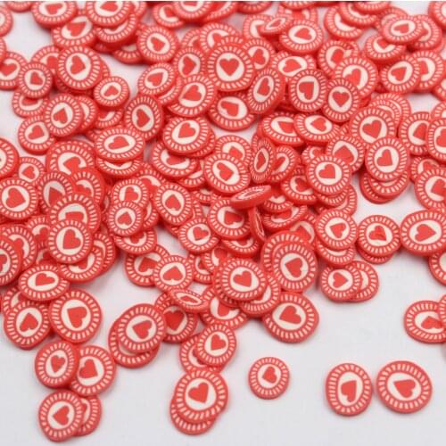 100g/Lot Polymer Clay Red Love Heart Slices Sprinkles for DIY Crafts Filling Decoration Accessories