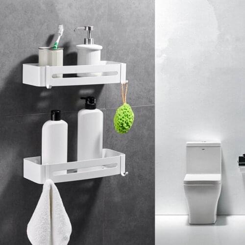 Bathroom Shelf Space Aluminum White bathroom Accessories shower basket corner Shelves Kitchen storage Bath Shampoo Holder