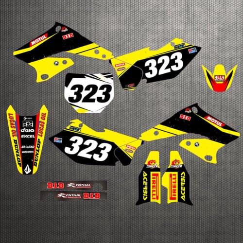 Full Set of DECALS kits Free Custom Numbers Names GRAPHICS Stickers For SUZUKI RMZ250 2004 2005 RMZ 250 RM250Z RMZ-250 2004-2005