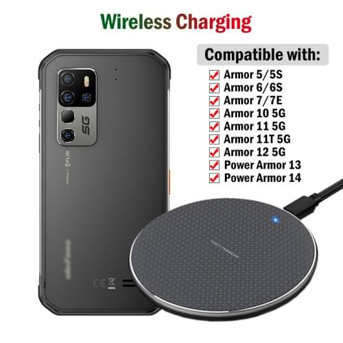 Qi 10W Fast Wireless Charging for Ulefone Armor 5 5S 6 6S 6E 7 7E X Power 5 5S Phone Wireless Charger