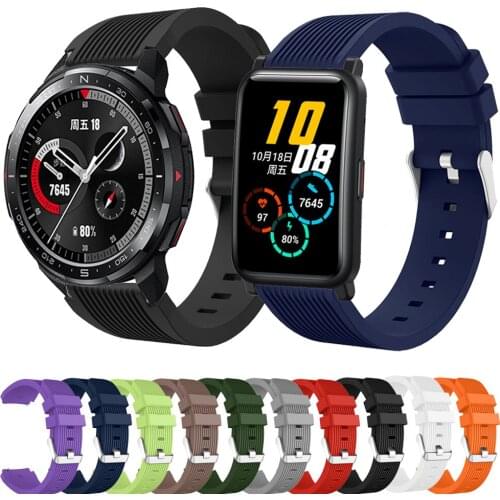 22mm Silicone Watchband For Honor Watch GS Pro/Magic Watch2 46mm 20mm Sport WristBand For Honor Watch ES Bracelet Strap ремешок