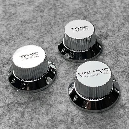 FLEOR Silver Plating Plastic 2T1V Guitar Knobs Volume Tone Speed Control Knobs ST
