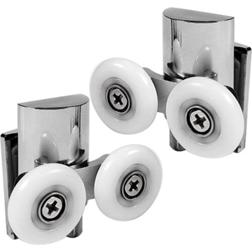 Heavy Duty Zinc Alloy Dual Wheel Top/Bottom Shower Door Rollers Runners 23mm Wheel Dia Bathroom Sliding Door Hanging Wheel