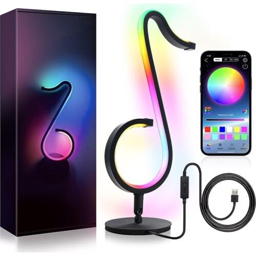 1pcs LED Musical Note Light Remote Control Symphonie Atmosphere Light Car Decor Desktop LED Night Light Decoration Bedroom Lamp