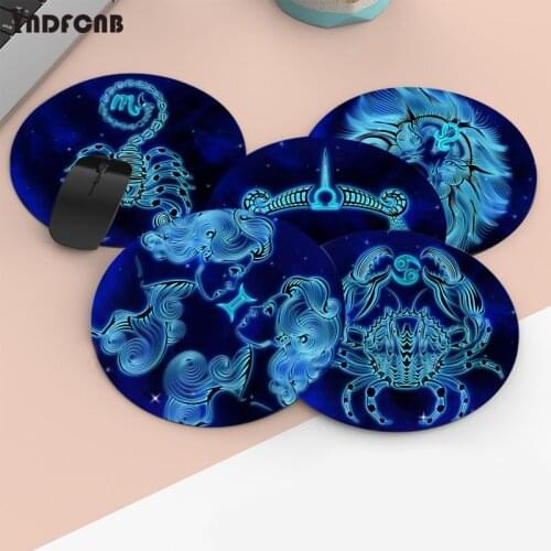 YNDFCNB Hot 12 constellations zodiac signs gamer play mats round gaming Mousepad gaming Mousepad Rug For PC Laptop Notebook