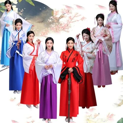 Hanfu Folk Dress for Women Ancient Chinese Costume Tang Suit Dynasty Style Fancy Vestidos Vintage Party Dance Festival Outfits