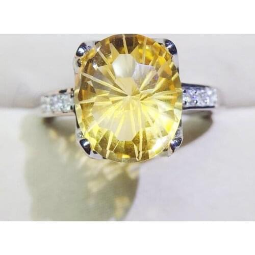 Per jewelry Natural real ctrine ring Free shipping 10*14mm 65ct big gemstone 925 sterling silver Fine jewelry Q9103111