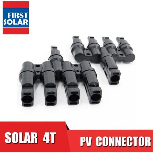1pair x PV 4T 1 to 4 in Branch parallel connection 30A 1000V Electrical Solar Connector Photovoltaic Panel Cable Wire Conne