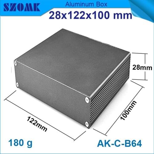 1piece aluminum enclosures 28x122x100 mm in black color metal good quality instrument cabinet for GPS tracking