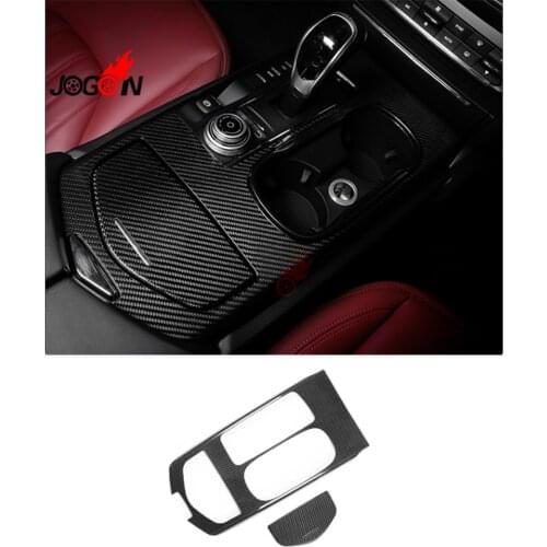 Dry Carbon Fiber Interior Cup Holder Key Area Console Panel Cover For Maserati Glibli 2015-2017