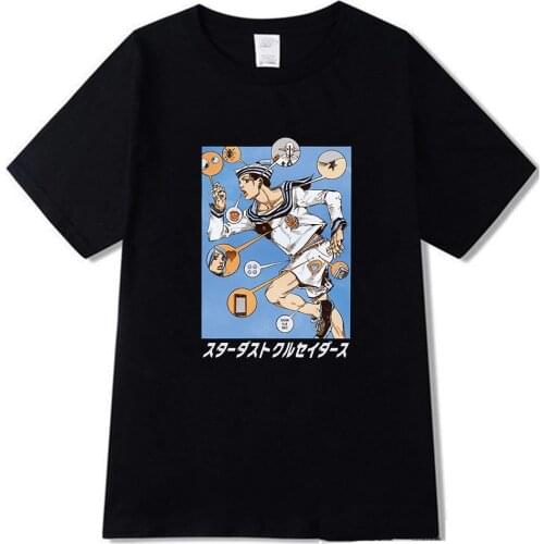 2021 Men/women Causal T Shirt Anime Jojo Bizarre Adventure Graphic Print T-shirt Fashion Creative O-neck Short Sleeved Unisex