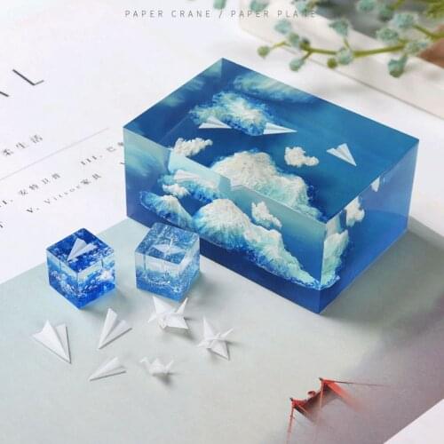5Pcs Mini Paper Craft Crane Paper Plane Modeling Resin Mold Landscape Fillers DIY Filling Material Resin Jewerly Making