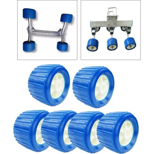 6pcs Heavy-Duty Trailer Roller Marine Ribbed Wobble Loader Trailer Hardware
