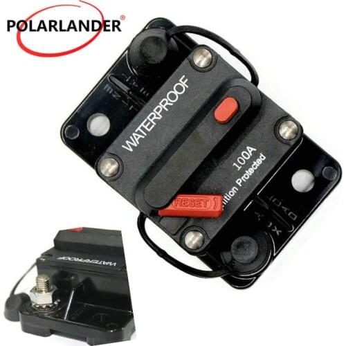 Adapter Fuse Protector Holder Waterproof Switch For Marine Boat RV Electric Protection Circuit Breaker Reset Fuse Inverter 100A