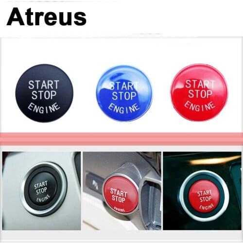 Atreus 1set Car Accessories For BMW X6 E71 E72 X5 E70 X1 E84 X3 E83 Auto Engine Start Stop Switch Button Replace Cover Sticker