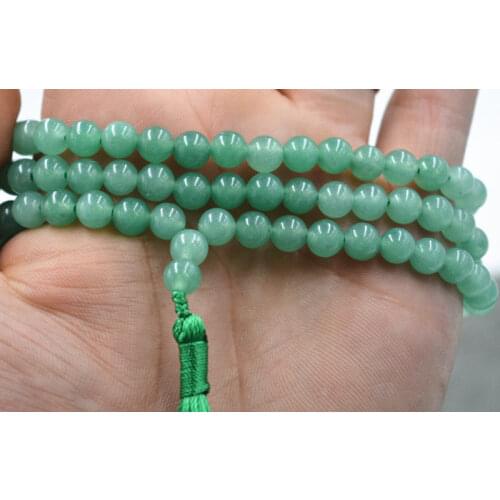 HOT 6mm Natural Buddhist Aventurine jade 108 Prayer Beads Mala Bracelet Necklace