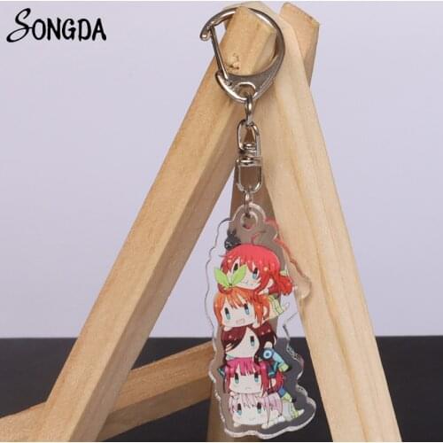 Cute Anime Figures Girls Nakano Ichika Nino Miku Yotsuba Itsuki Keychain The Quintessential Quintuplets Acrylic Keyring for Fans
