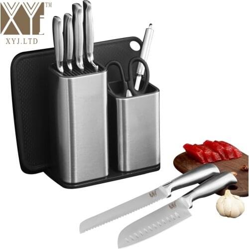 6"8" Stainless Steel Kitchen Knife Holder Storage knife block knife stand Cooking Knife Block High Quality Kitchen Accessories