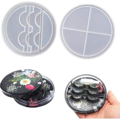 DIY Crystal Epoxy Resin Mold Eyelash Storage Box With Lid Resin Mould Storage Box Silicone Molds Art Craft Jewelry Display Tools