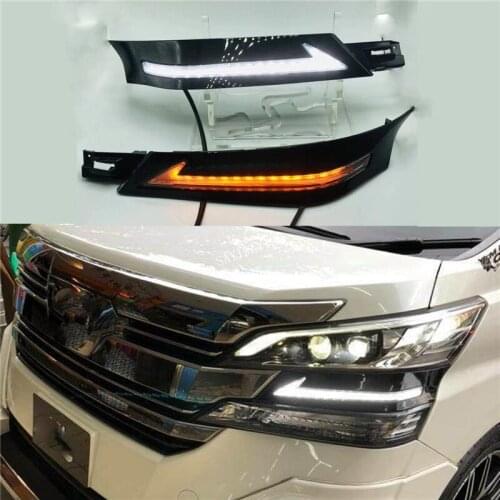 2PCS led daylight for Toyota Vellfire 30 2016 2017 2018 with running siganls 12v LED CAR DRL Daytime Running Lights fog lamp