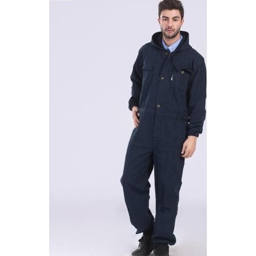 Denim Welder suit work clothing for Men Hooded Overalls long sleeve wear resistant Painter welding uniforms coveralls Dust Proof
