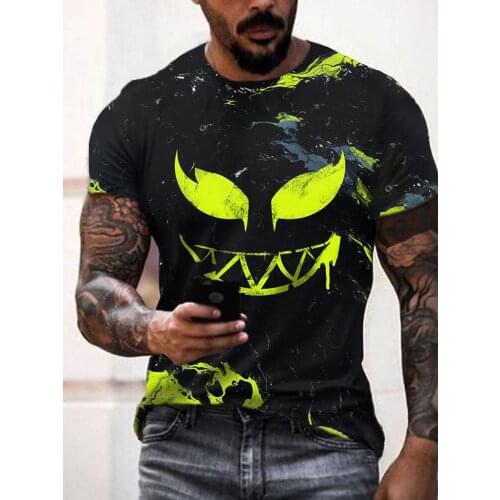 Mens Grimace Print Short Sleeve T-shirt Loose T-shirt Summer Top Polyester Material Hot Sale New Men Tshirts O-neck Sweatshirts