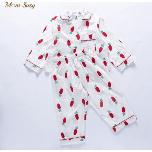 Baby Girl Boy Cotton Pajamas Clothes Set Shirt+Pant 2PCS Infant Toddler Long Sleeve Cartoon Sleepwear Homesuit Baby Clothes 1-7Y