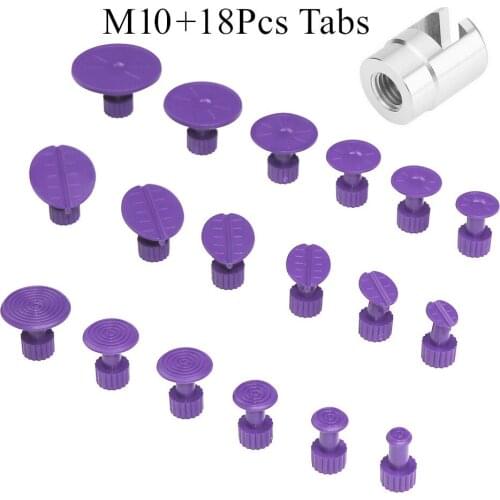 18/24pcs Paintless Dent Repair Tools Aluminum Alloy Dent Repair Puller Head Adapter Screw Tips for Slide Hammer and Pulling Tab