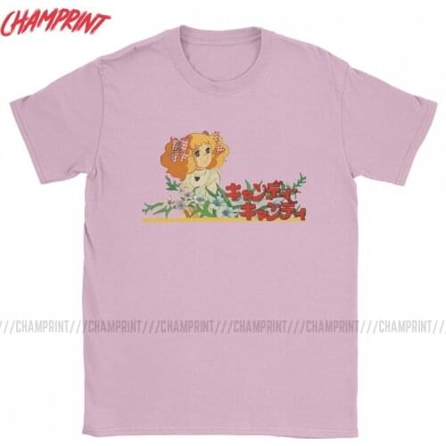 Candy Candy Anime T-Shirt Men 70s Anime Novelty Cotton Tees Round Neck Short Sleeve T Shirts Gift Idea Clothing