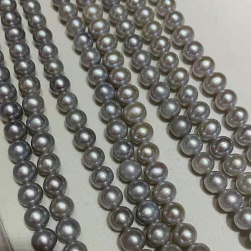 Natural 8mm Gray Pearl Round Loose Spacer Beads For Jewelry Making DIY Accessorries Beads For Bracelet Earrings Necklace Making
