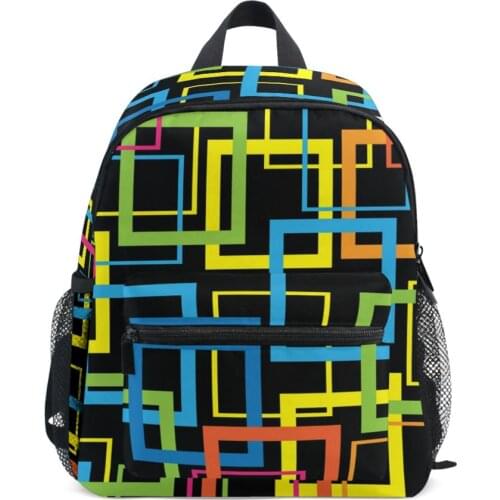 Multicolor mosaic Women School Bag Casual Shoulder Schoolbag For Teenagr Girls Children Student Daily School Bags black Mochila