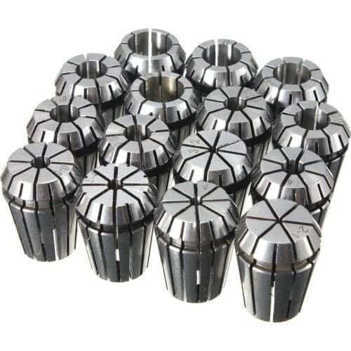 15Pcs/Set ER25 Collet Tool Precision Spring Collet Set 2-16mm CNC Collet Chuck For Milling Lathe Tools and Spindle Motors